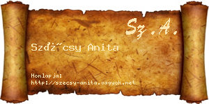 Szécsy Anita névjegykártya